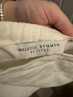 Melrose Studio Petites Cream A-Line Skirt